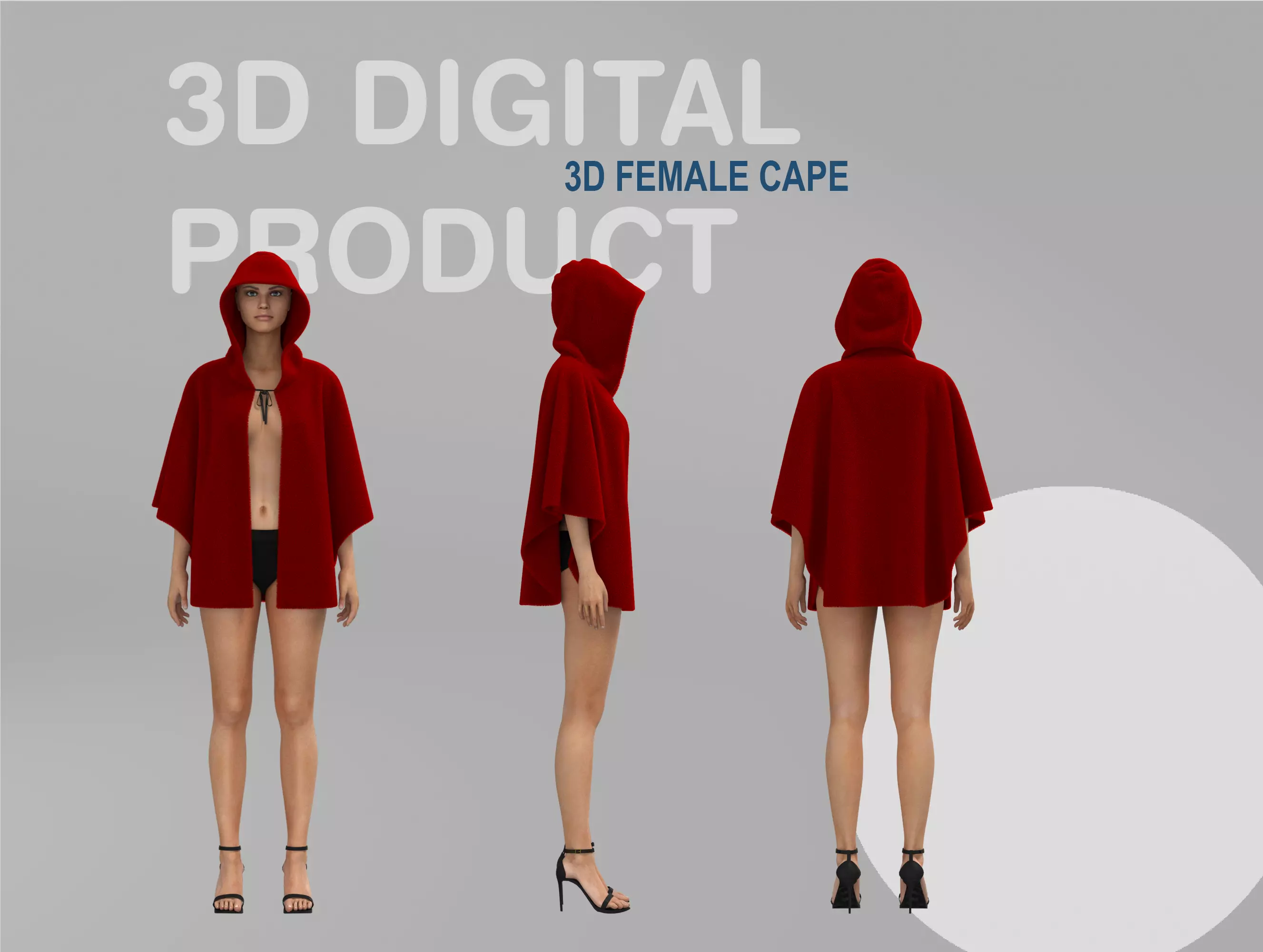 Female Cape 3D model_1