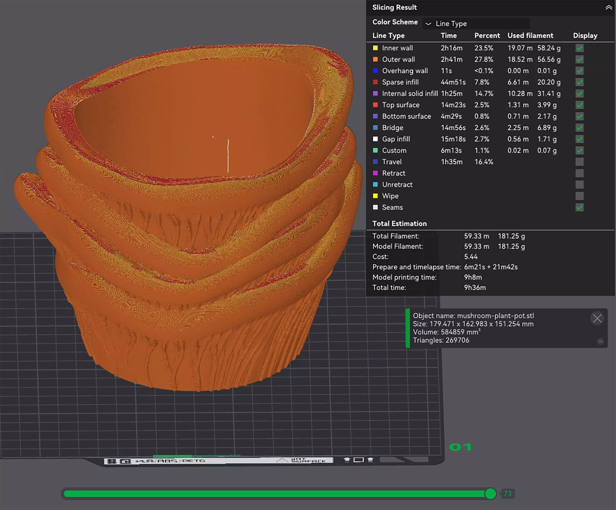 Mushroom Style Plant Pot with Drainage No Supports 3D print model_3