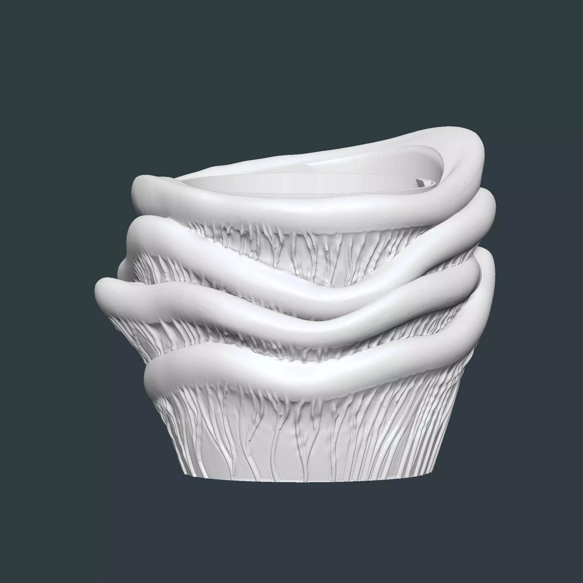 Mushroom Style Plant Pot with Drainage No Supports 3D print model_9
