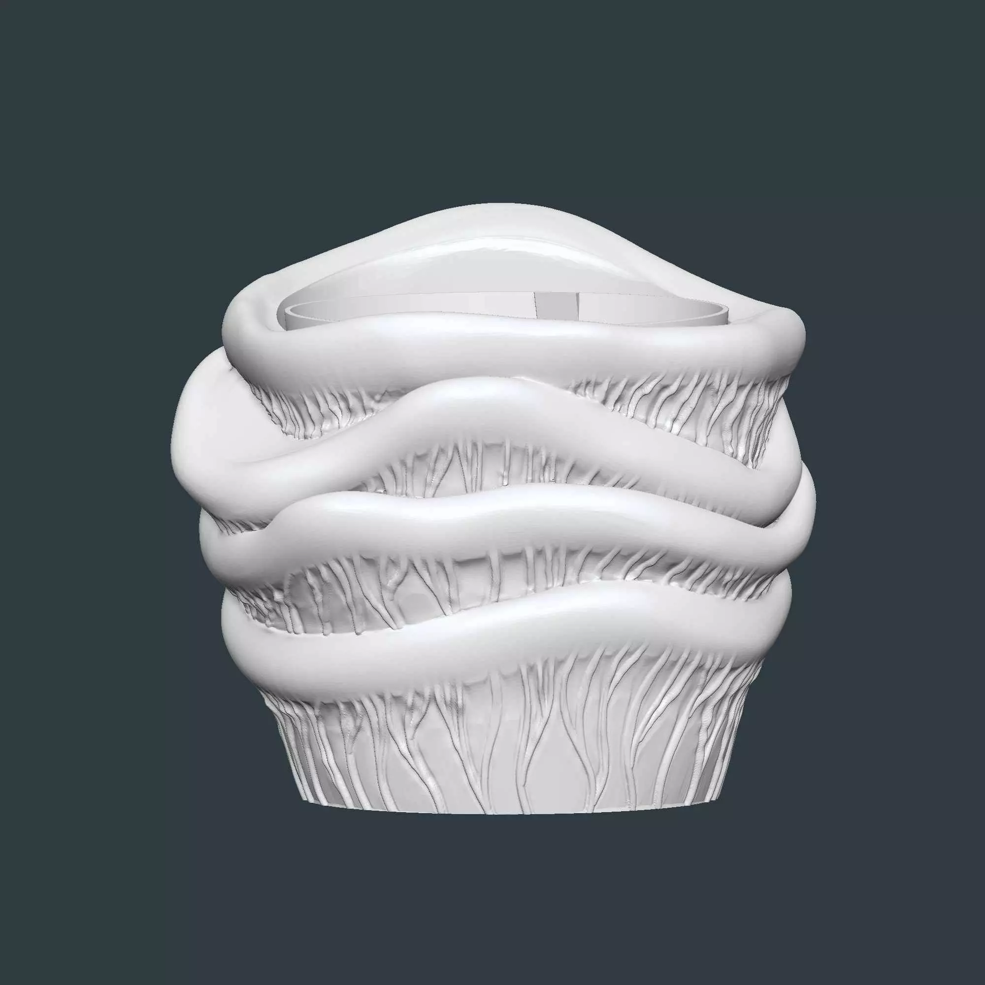 Mushroom Style Plant Pot with Drainage No Supports 3D print model_8
