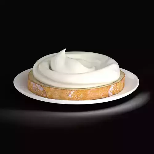 Bread Slice with Sour Cream