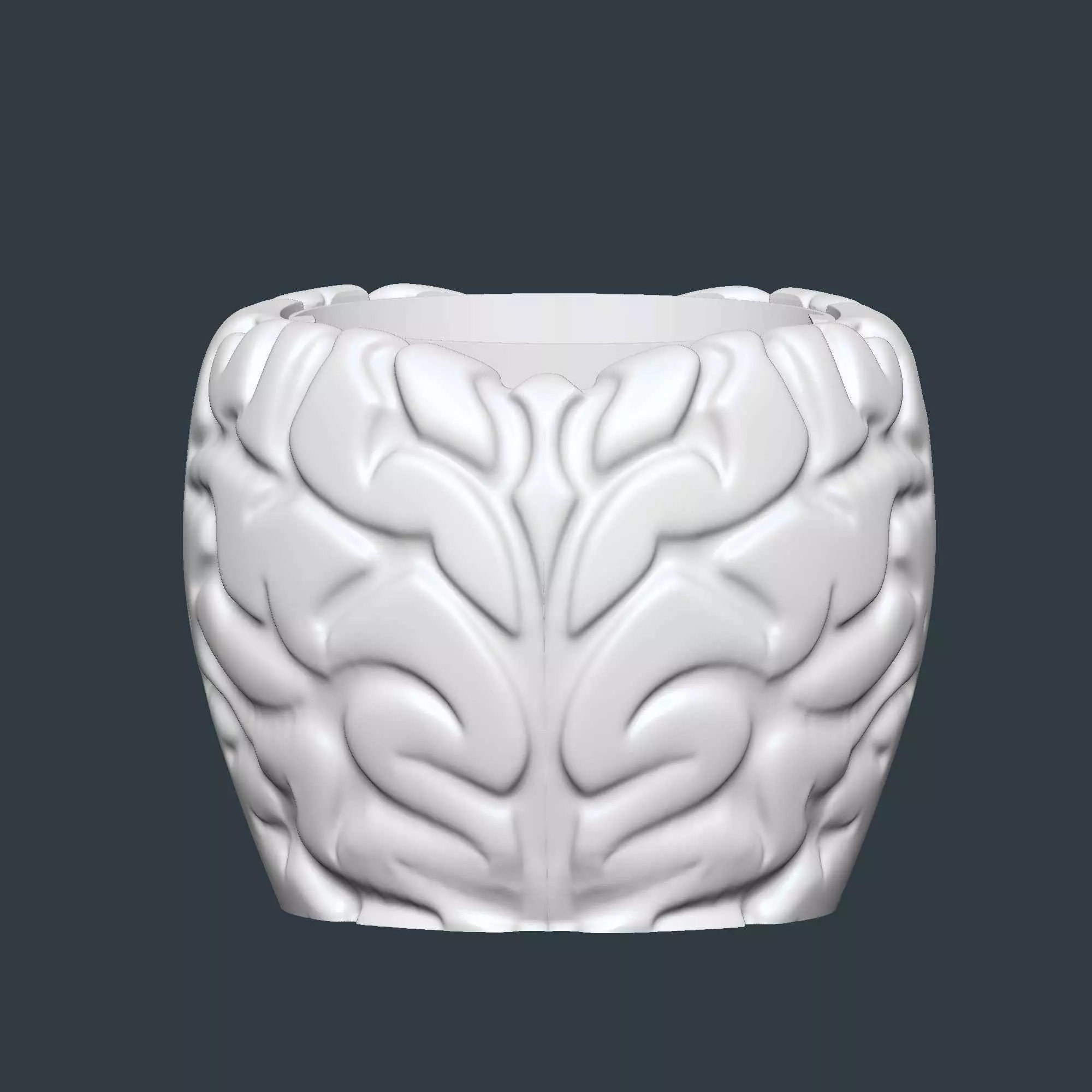 Brain style plant pot with drainage no supports 3D print model_7