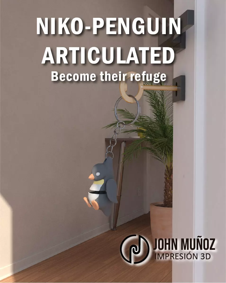 Niko penguin - keychain 3D print model_1