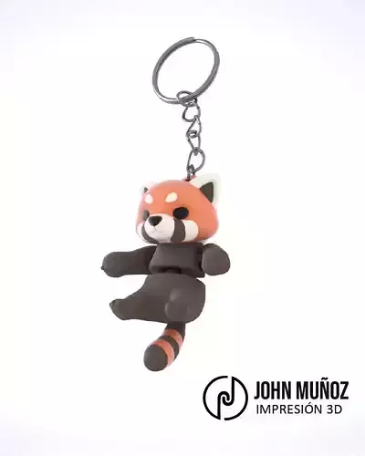 Raku red panda - Articulated keychain