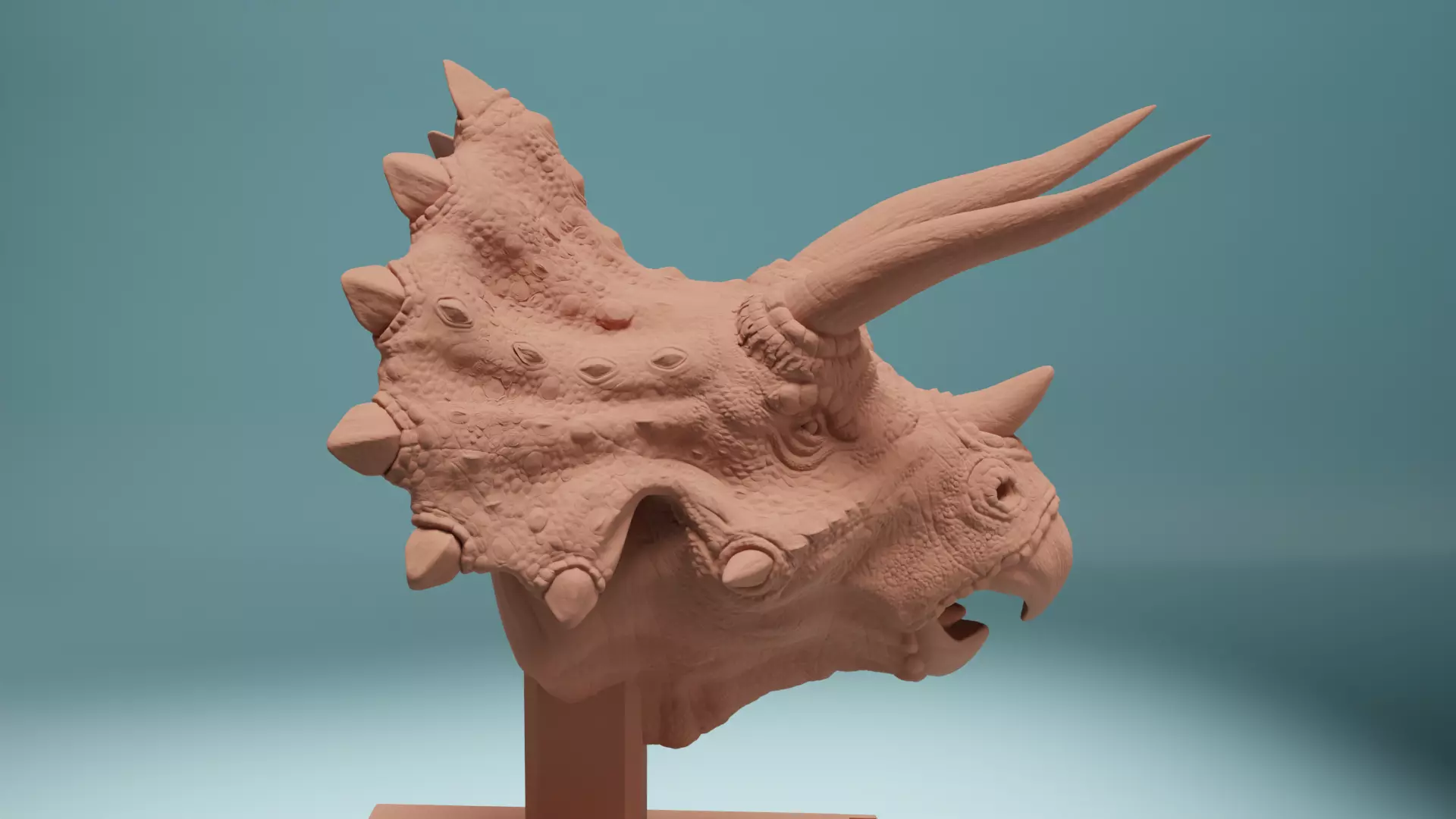 Triceratops Bust Highly Detailed 3D Model 3D print model_2