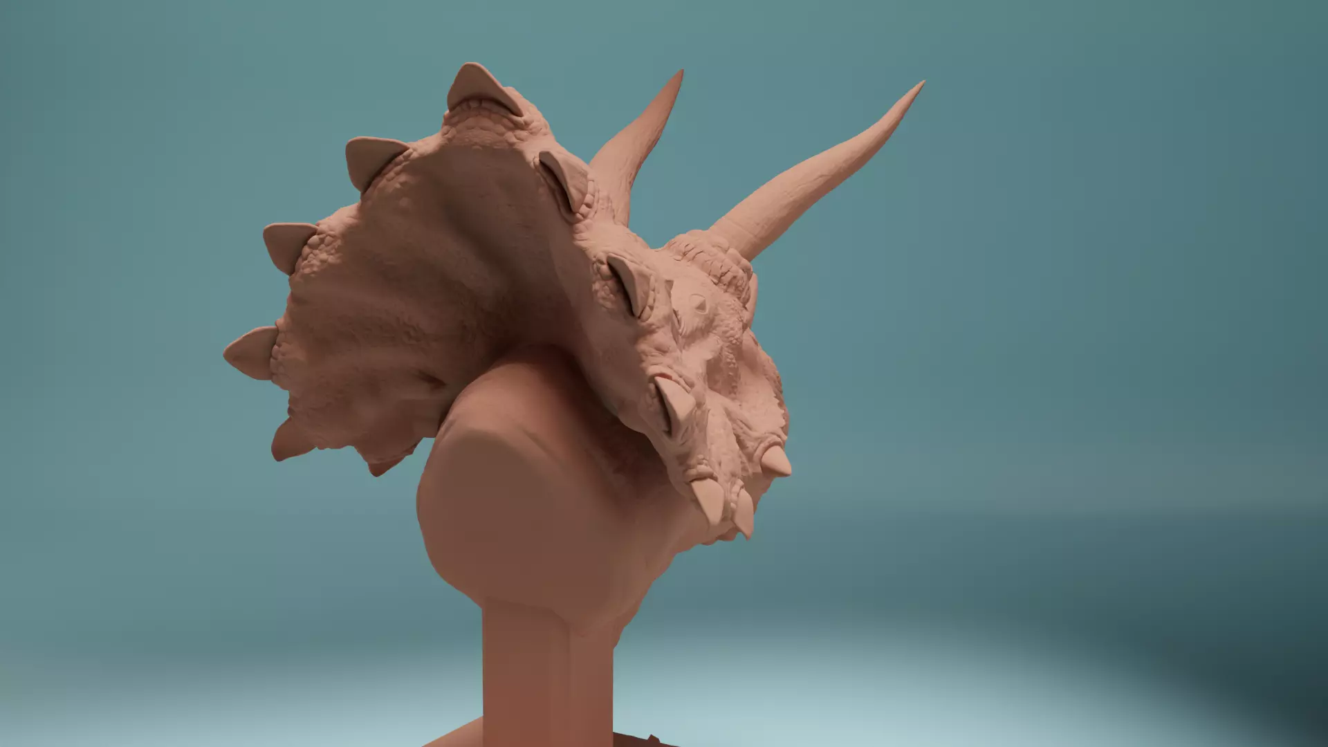 Triceratops Bust Highly Detailed 3D Model 3D print model_3