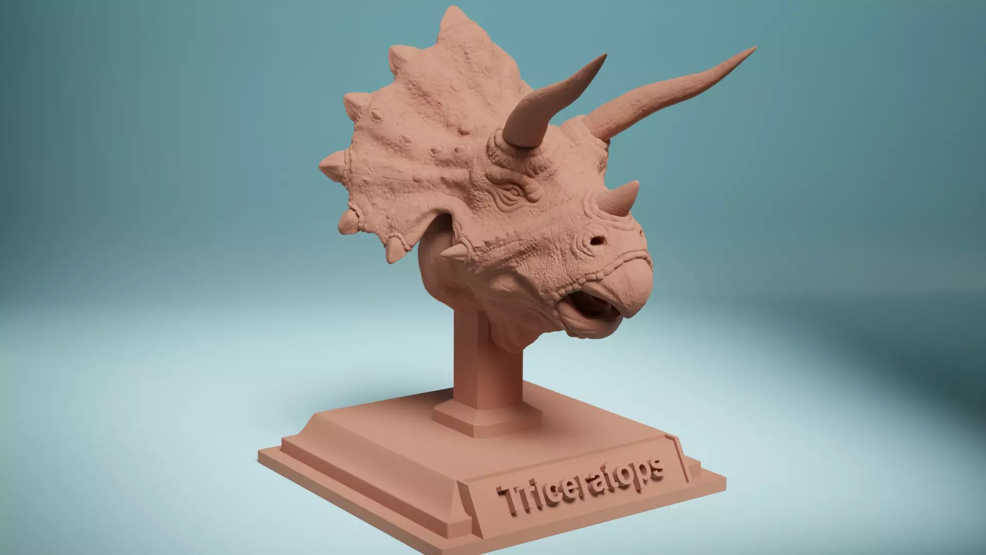 Triceratops Bust Highly Detailed 3D Model 3D print model_1