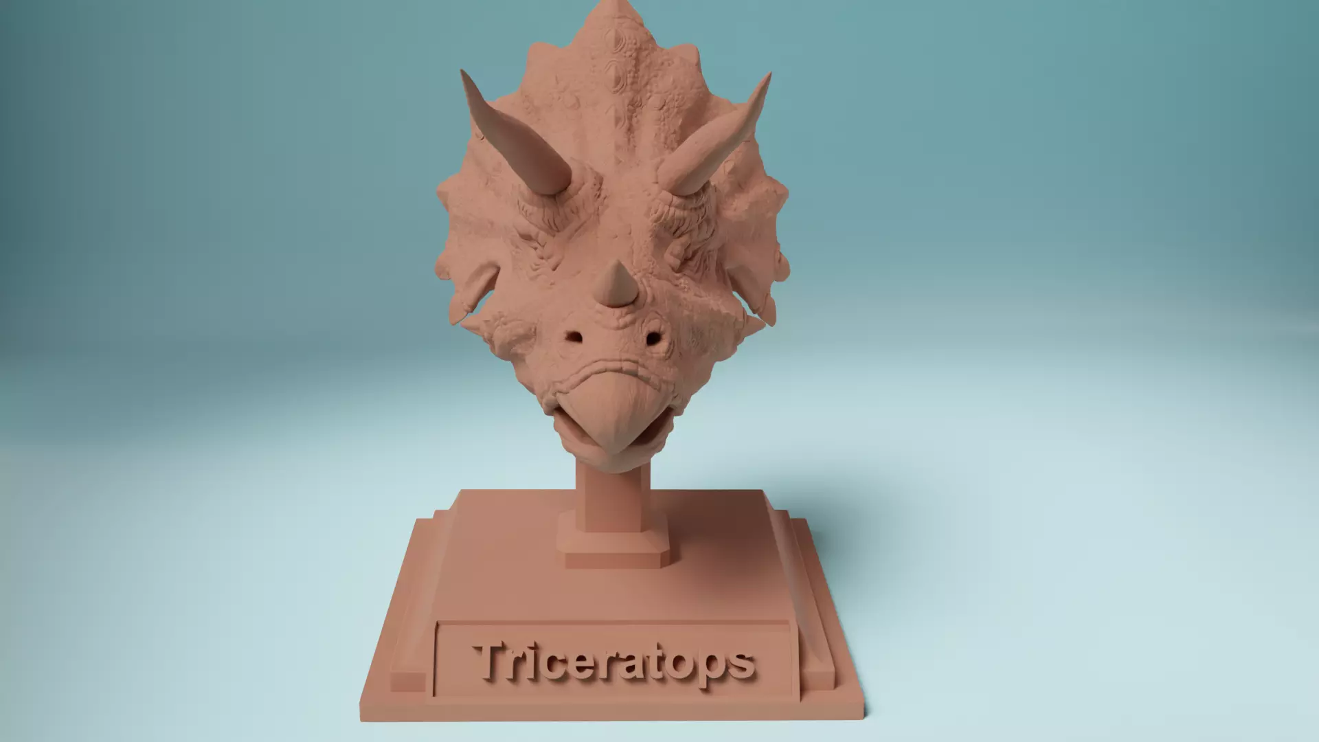 Triceratops Bust Highly Detailed 3D Model 3D print model_5