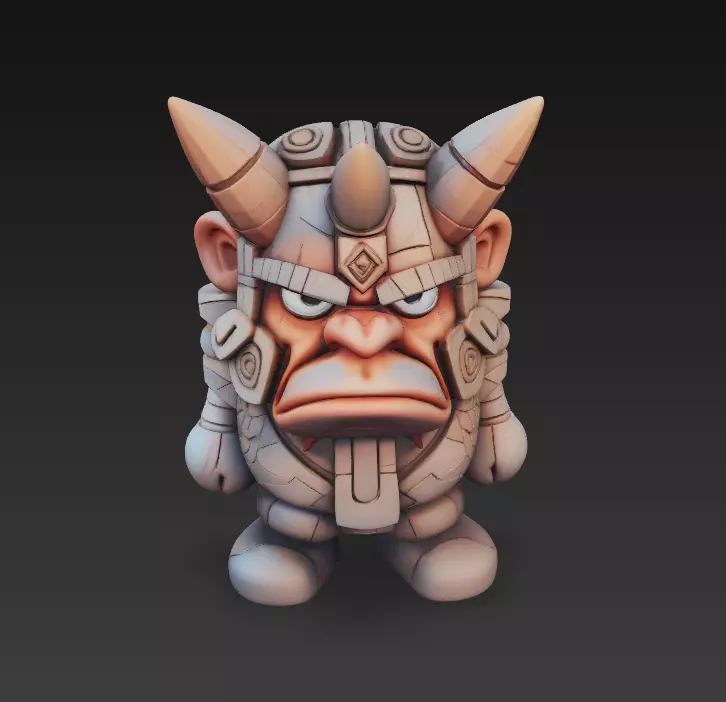 Tribal Guardian Idol - Stylized Fantasy Character 3D print model
