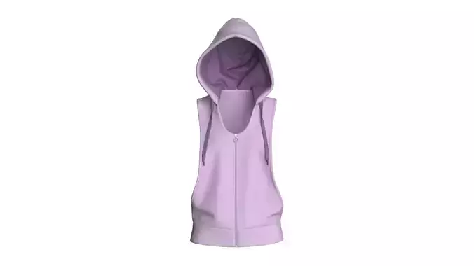 Girls Sleeveless Hoodie 3D model