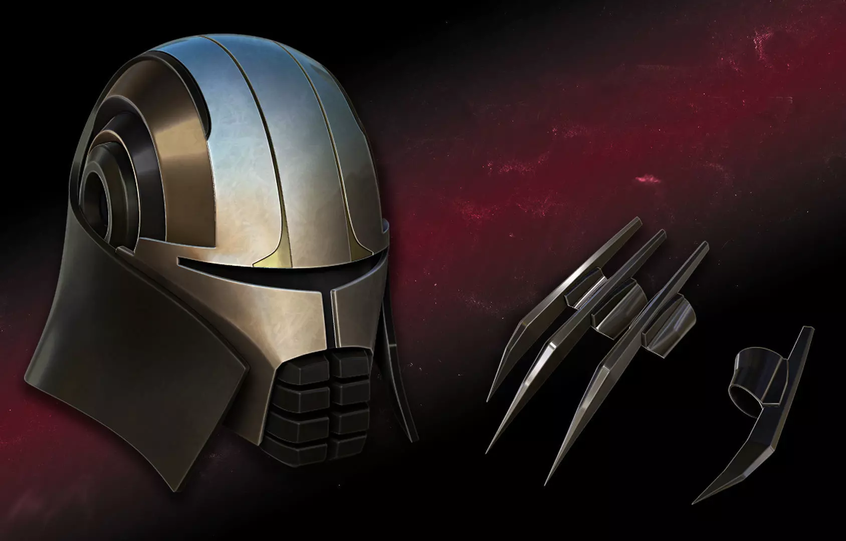 Starkiller helmet and claws 3D print model_0