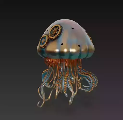 Steampunk Jellyfish - Stylized Nautical Sculpture 3D print model