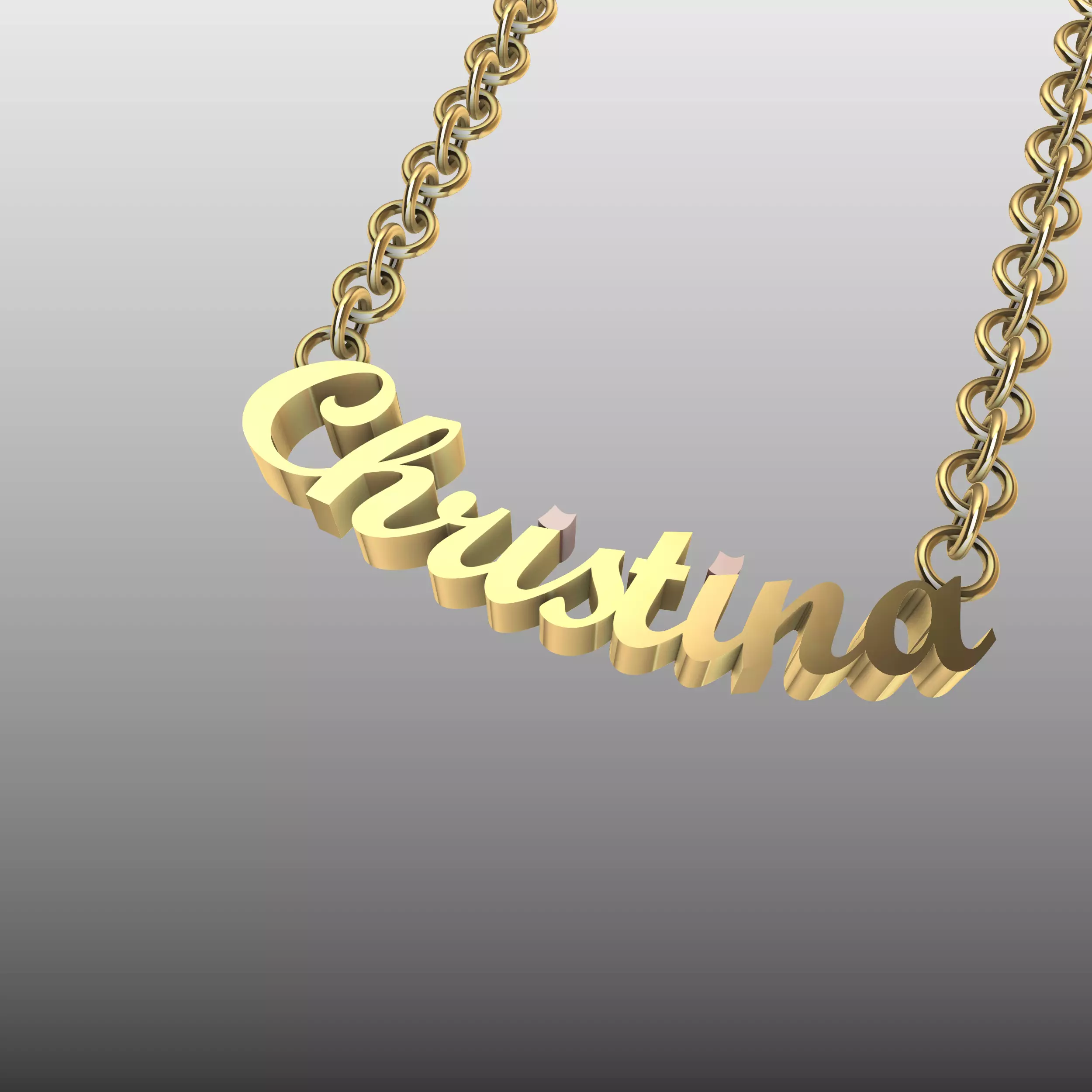 Christina Name Pendant 3D print model_2
