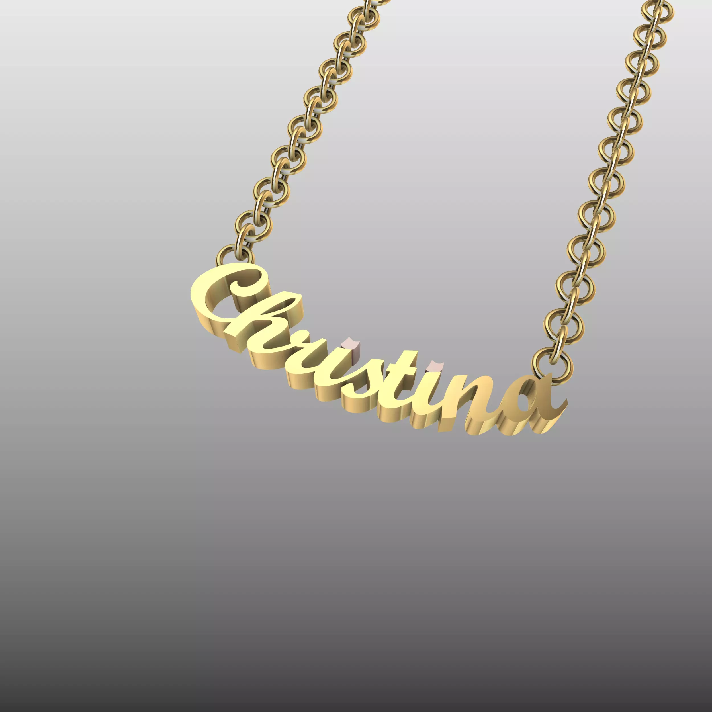 Christina Name Pendant 3D print model_3