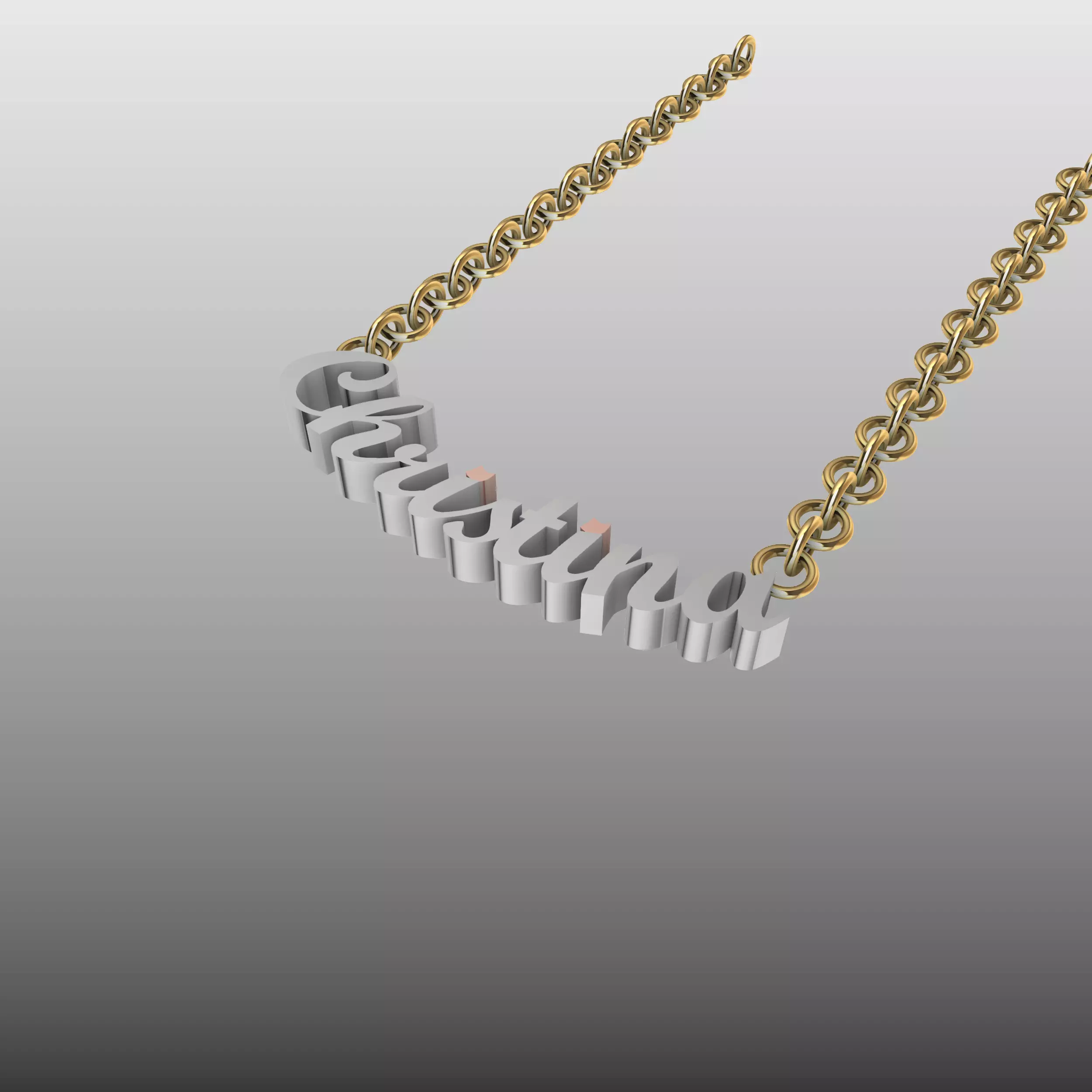 Christina Name Pendant 3D print model_5