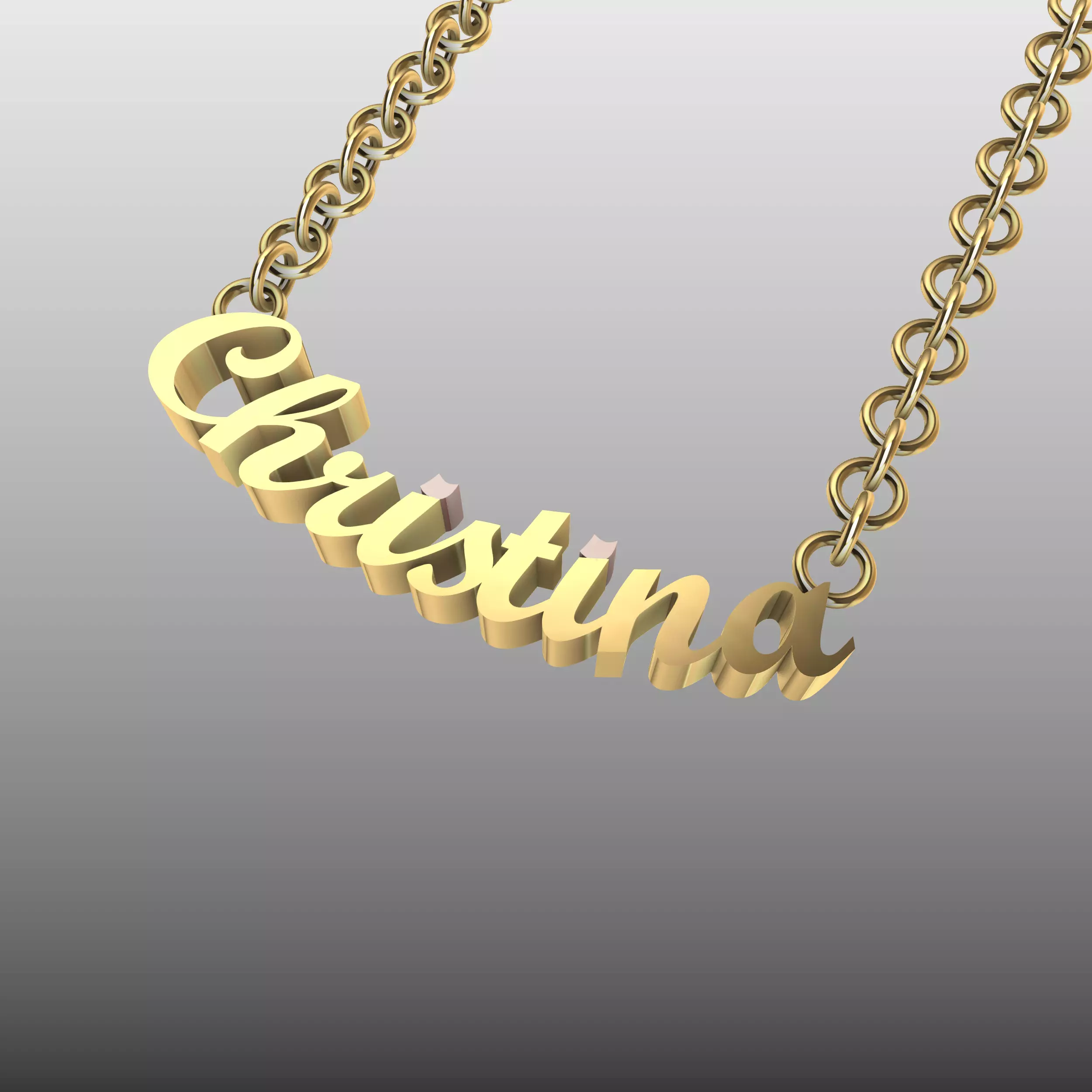 Christina Name Pendant 3D print model_1