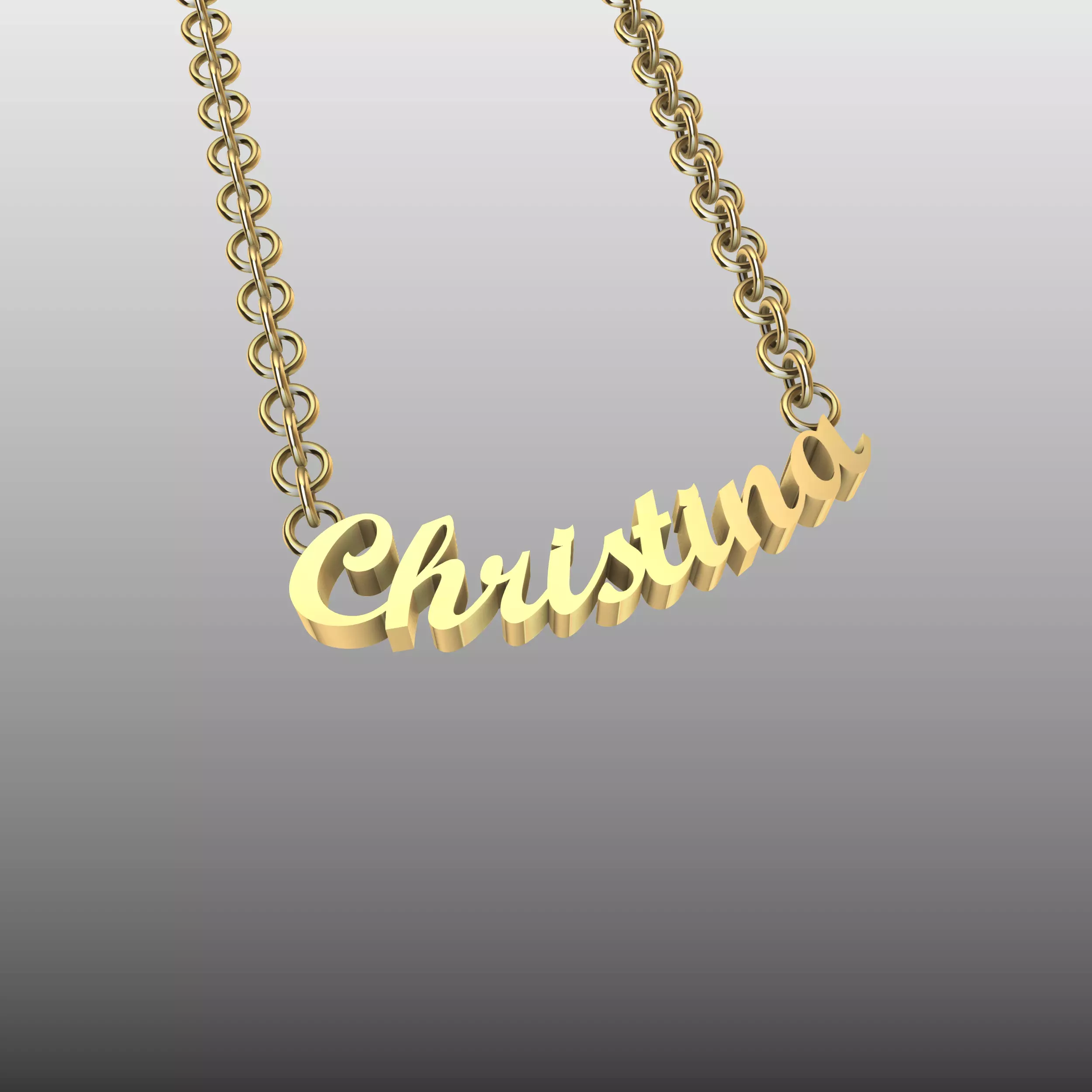 Christina Name Pendant 3D print model_0