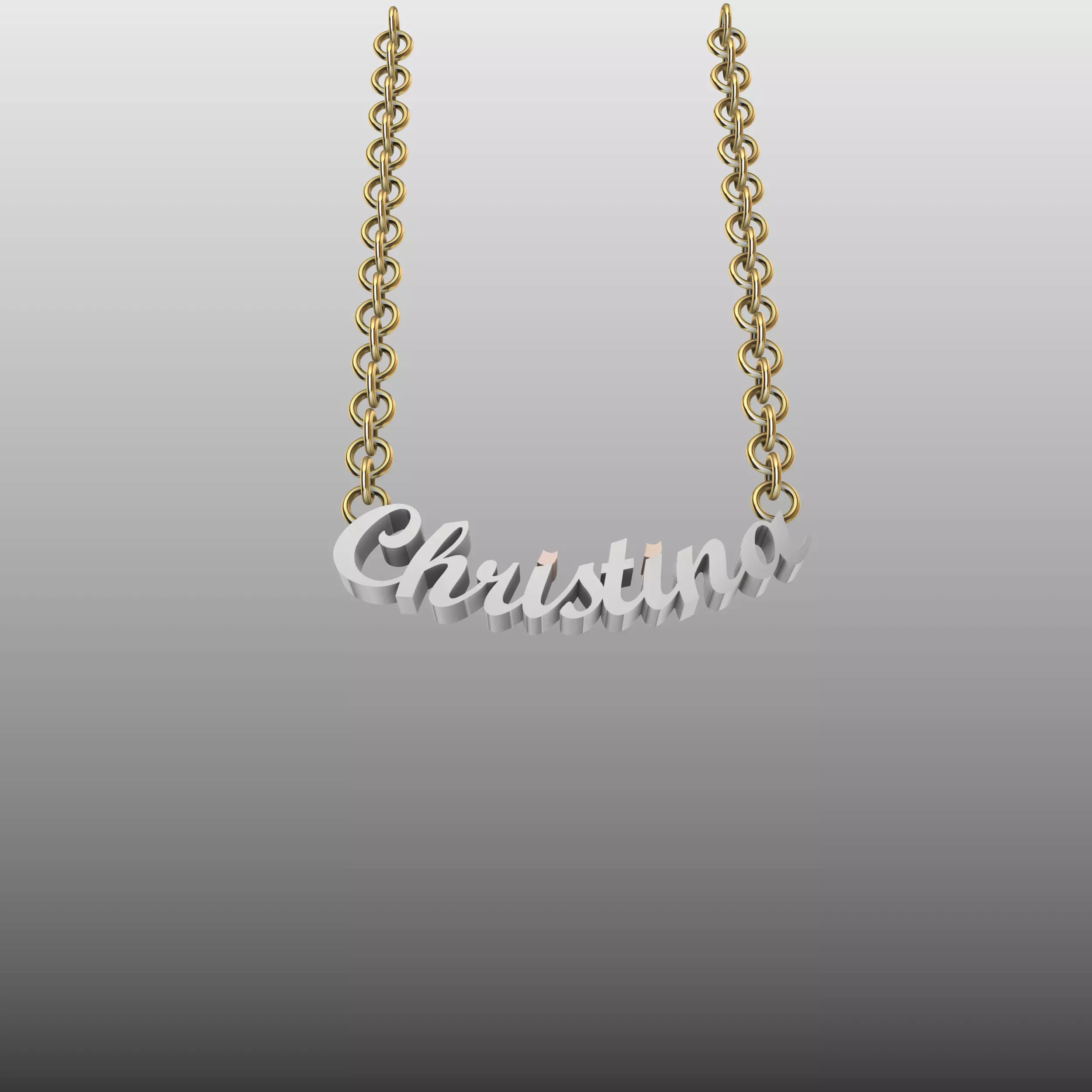 Christina Name Pendant 3D print model_4