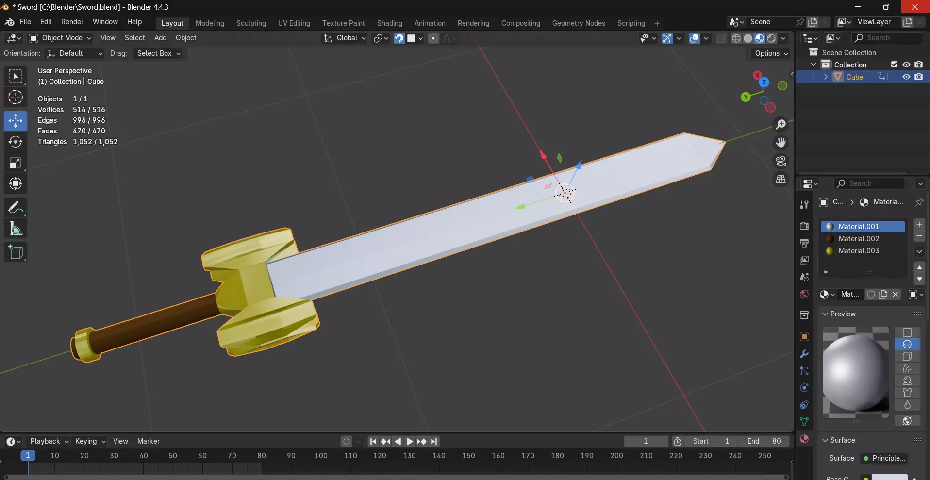 Sword Free 3D model_6