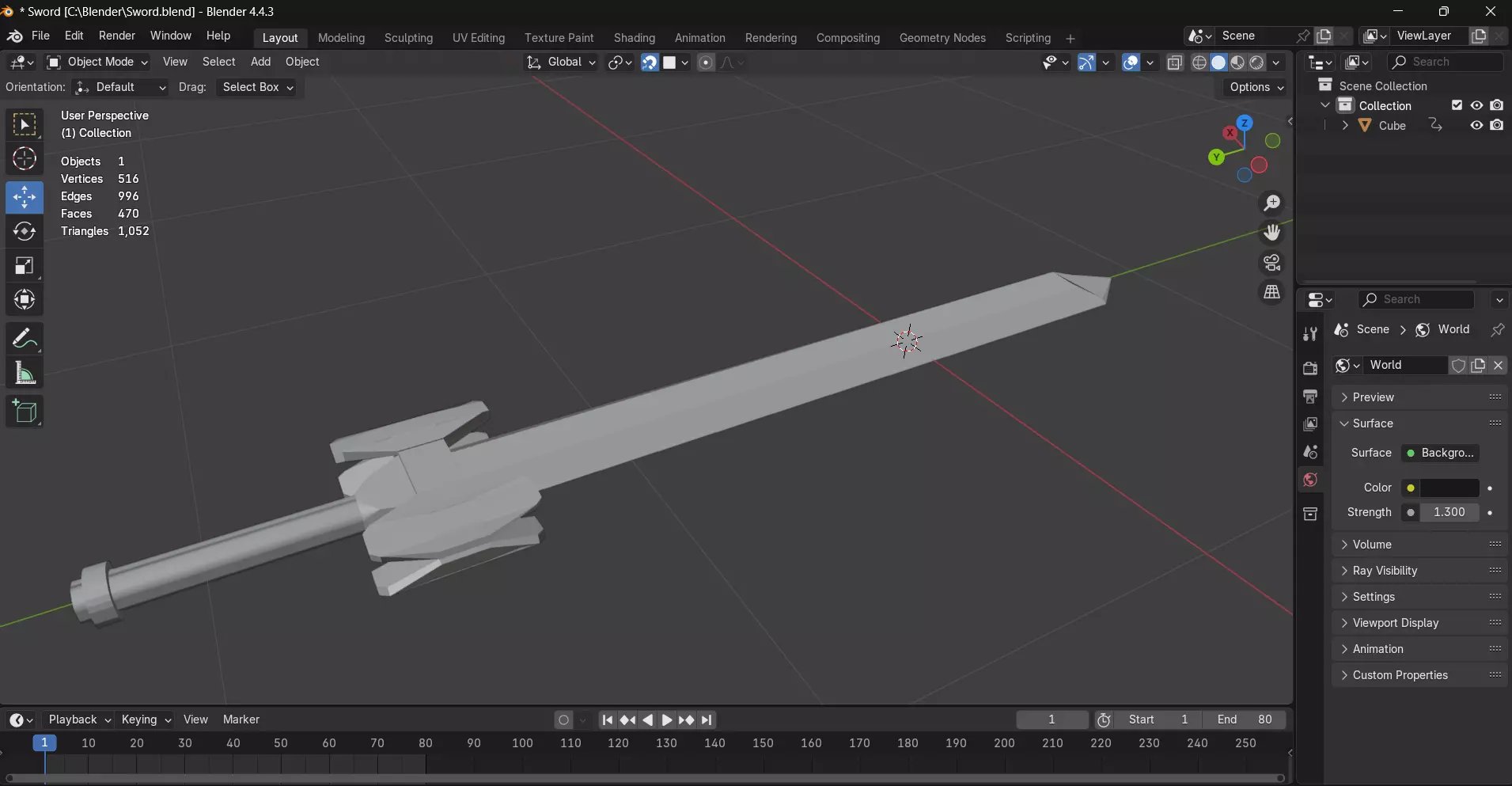 Sword Free 3D model_5
