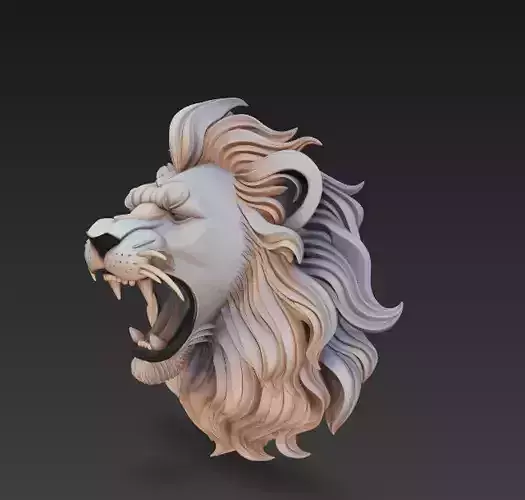 Roaring Lion - Animal Bust Sculpture 3D print model