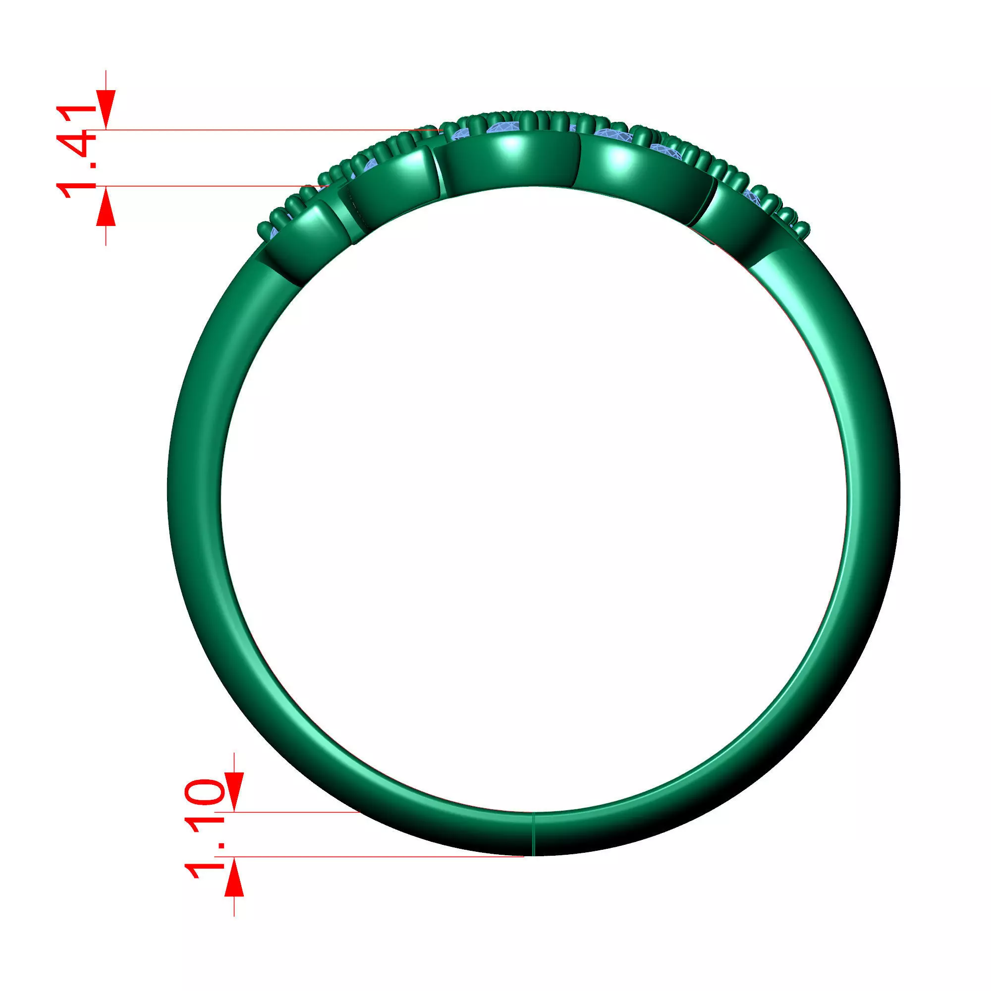 Leaf Cluster Ring 3D print model_4