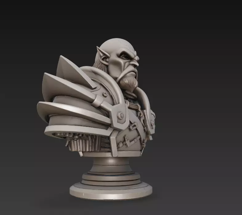 Orc Warrior Bust 3D print model_1