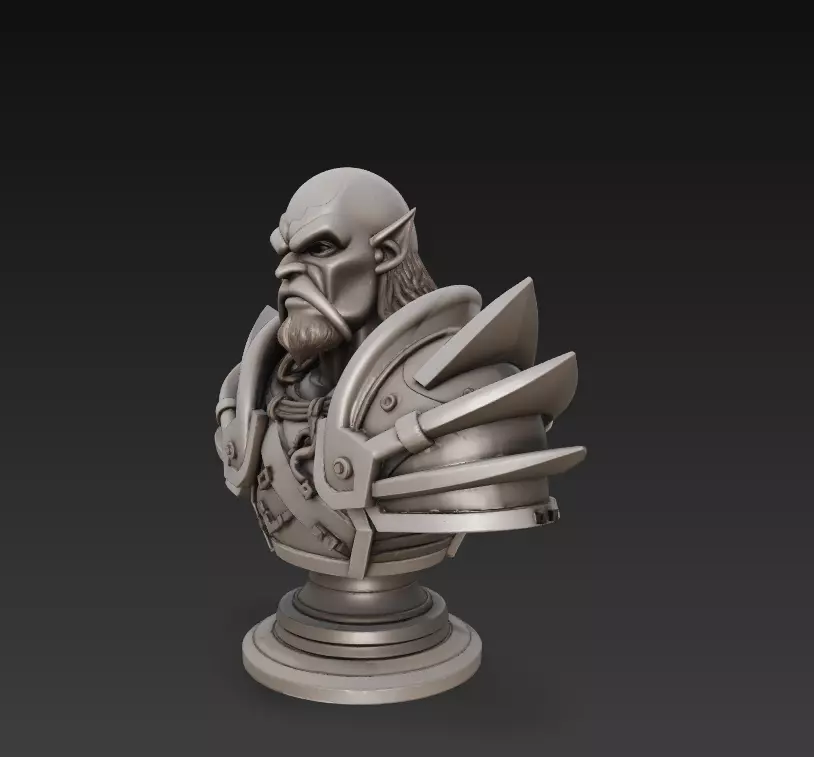 Orc Warrior Bust 3D print model_0
