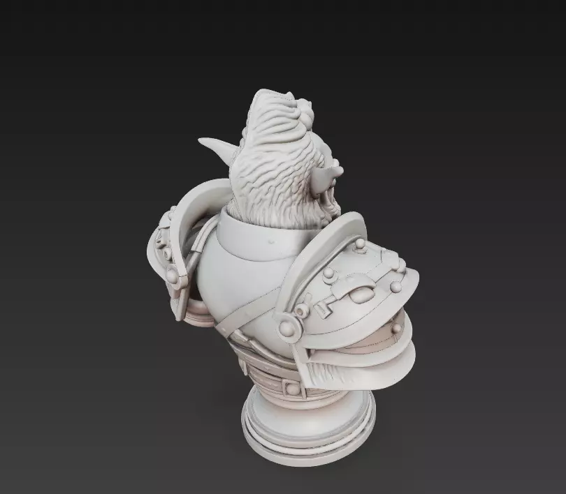 Orc Warrior Bust - Stylized Fantasy Sculpture AND CGI Model  3D print model_4