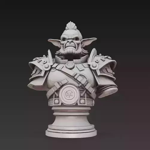 Orc Warrior Bust - Stylized Fantasy Sculpture AND CGI Model  3D print model