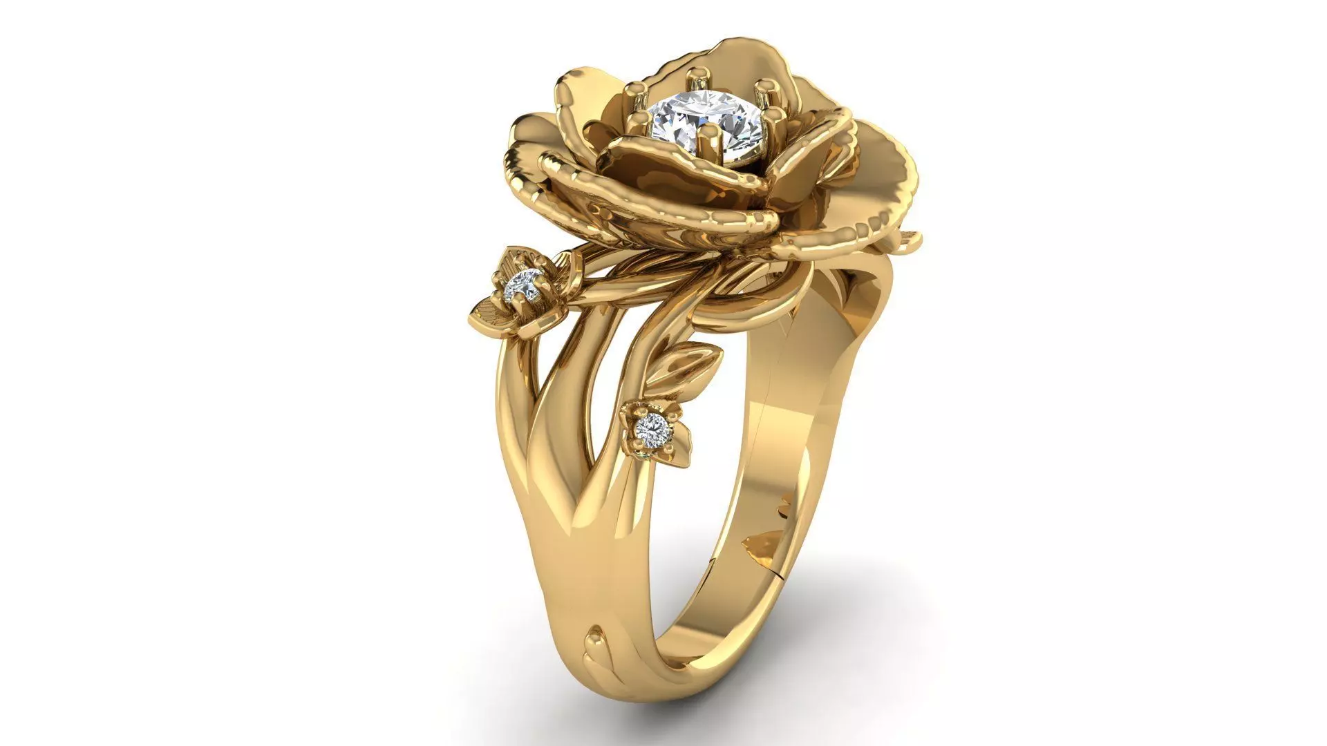 Floral Ring 3D print model_2