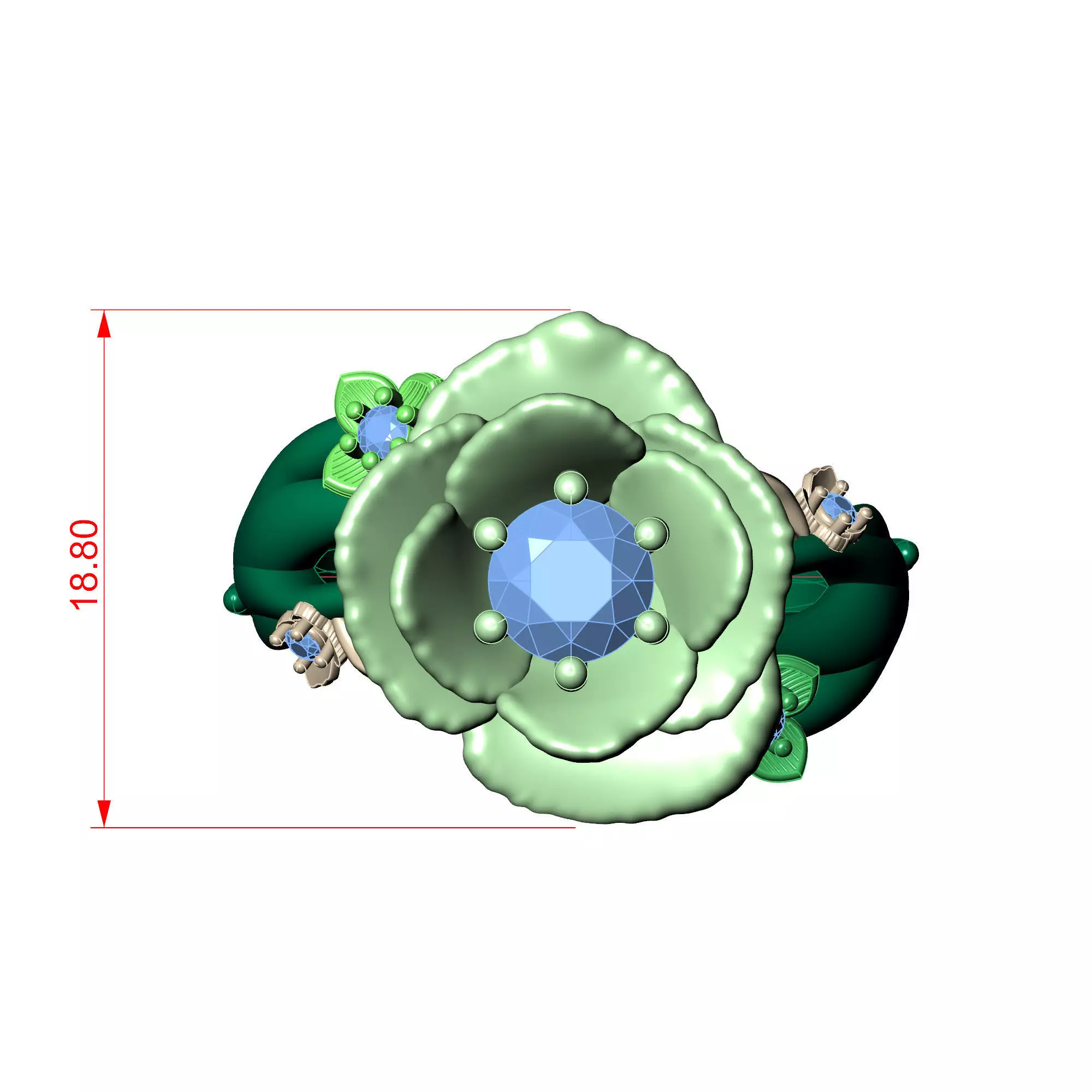 Floral Ring 3D print model_3