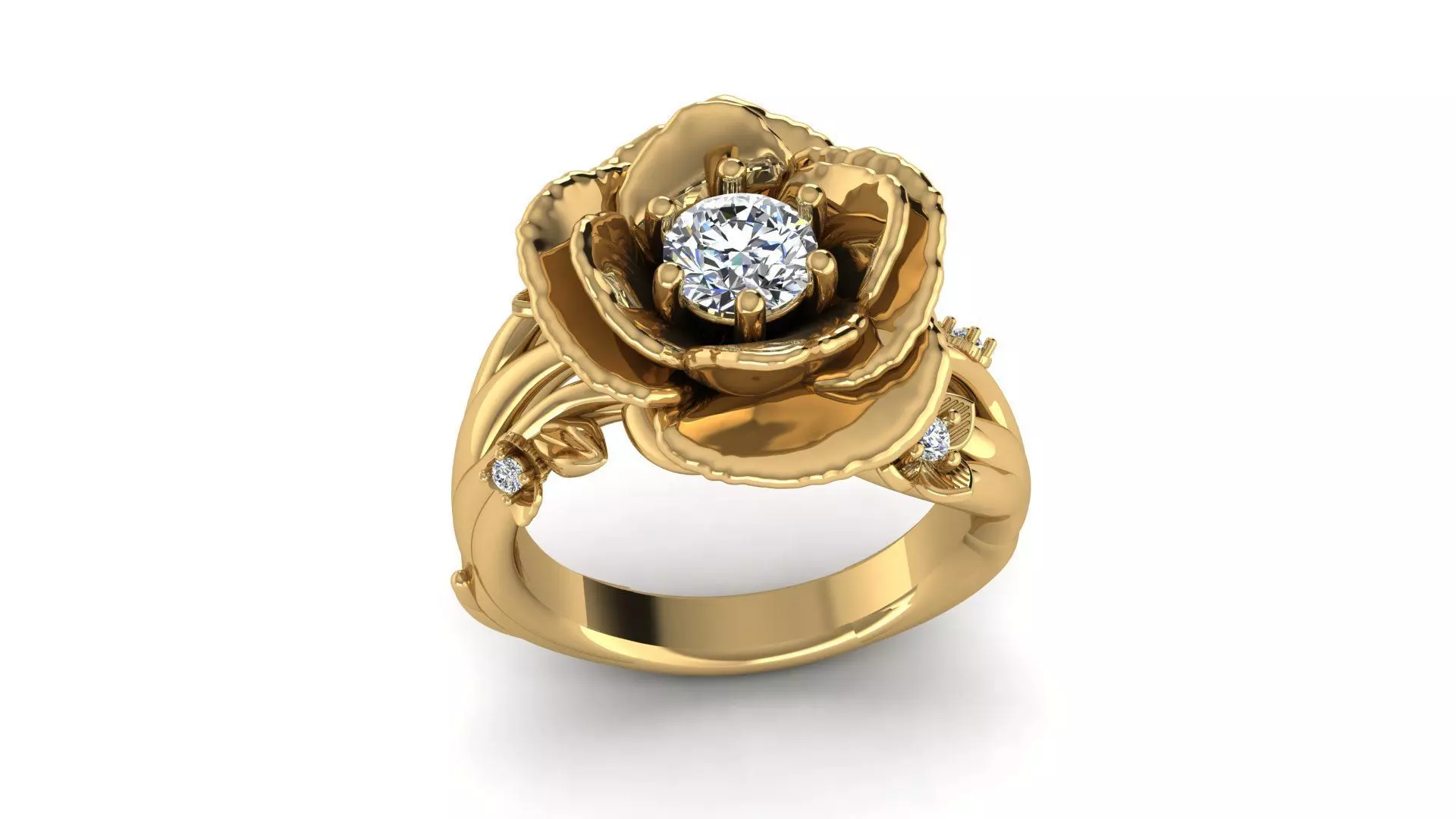 Floral Ring 3D print model_1