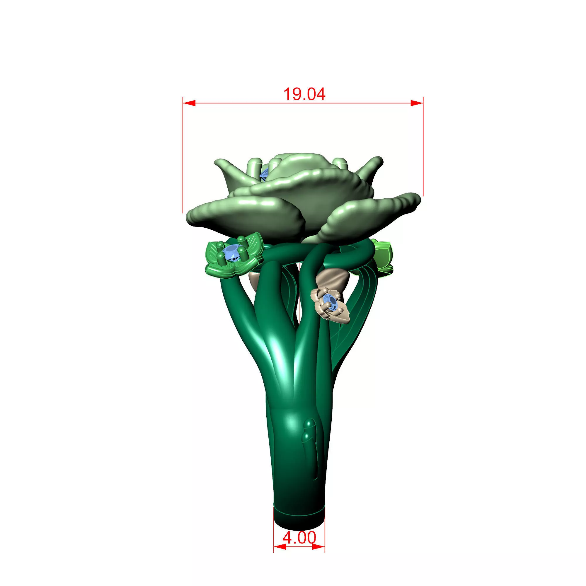Floral Ring 3D print model_5