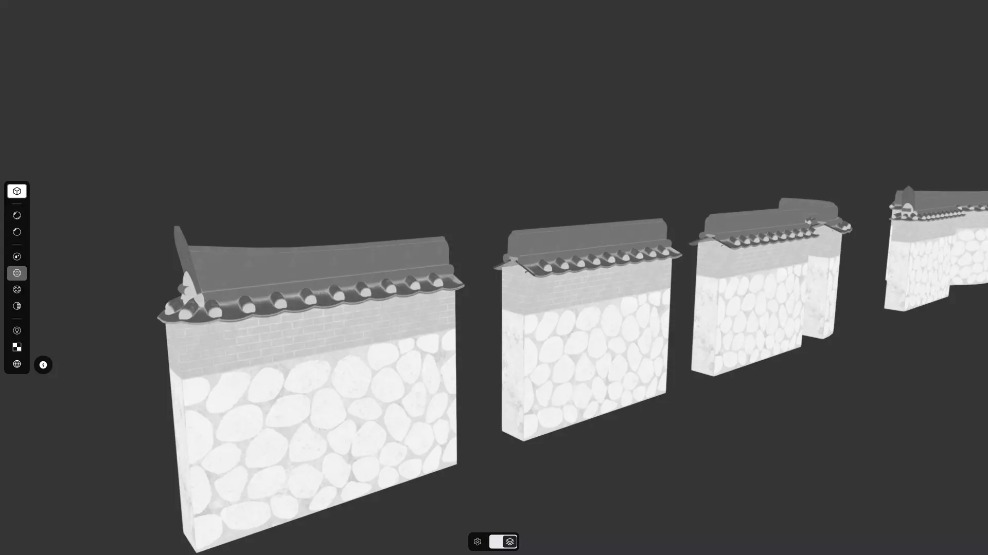 Korean Traditional Hanok Wall 02 Low-poly 3D model_13