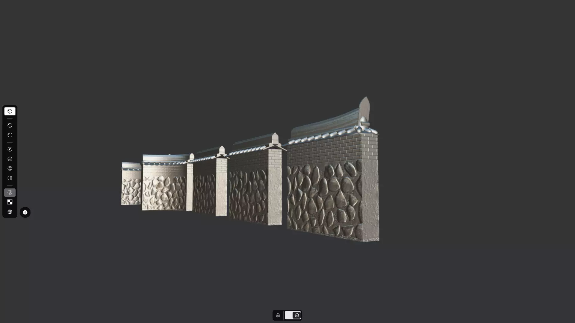 Korean Traditional Hanok Wall 02 Low-poly 3D model_3