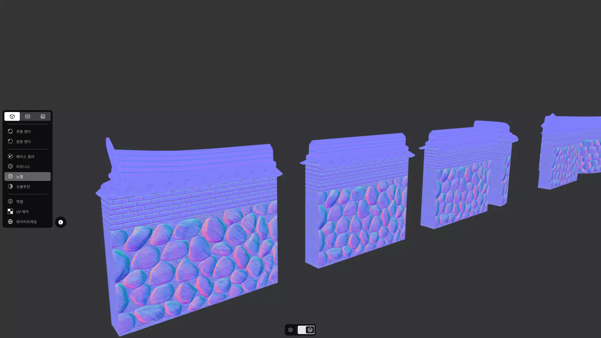 Korean Traditional Hanok Wall 02 Low-poly 3D model_14