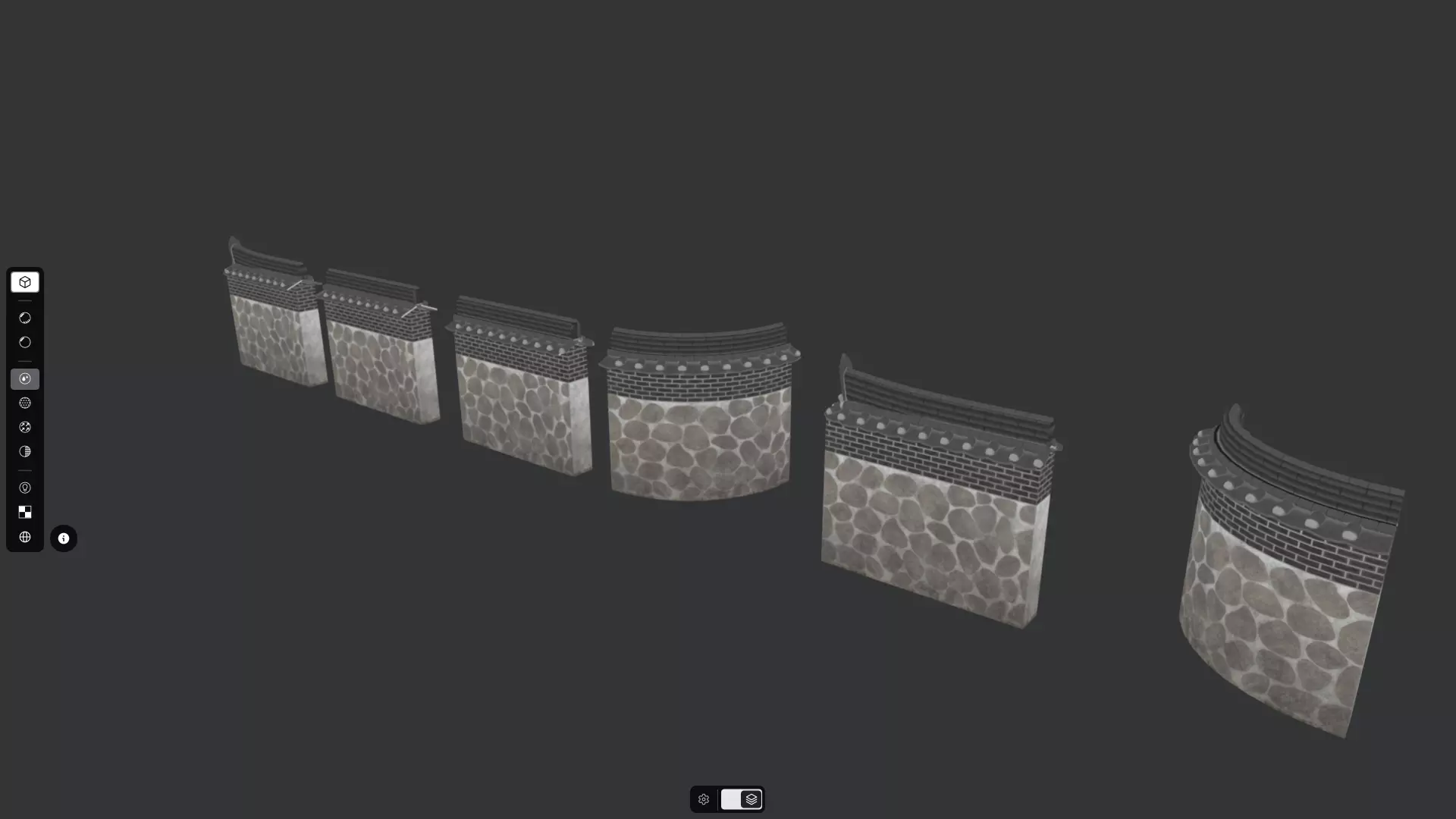 Korean Traditional Hanok Wall 02 Low-poly 3D model_6