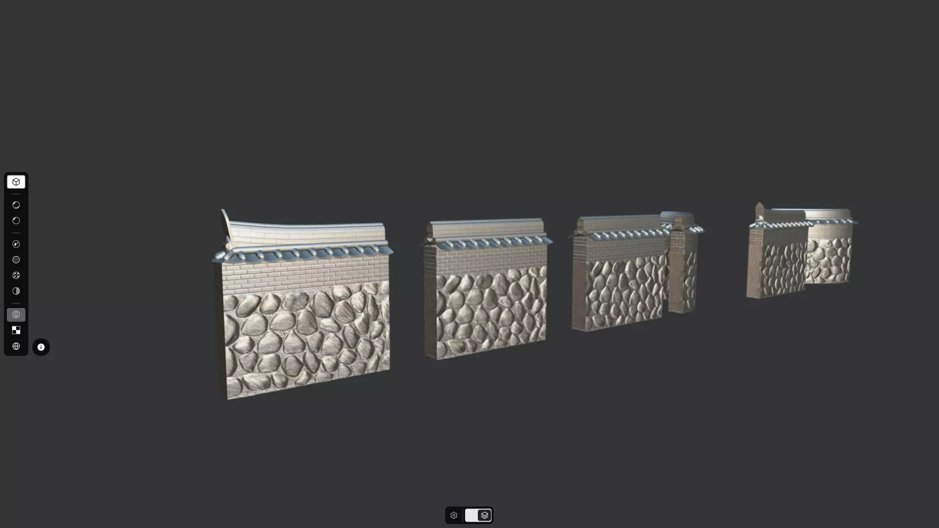 Korean Traditional Hanok Wall 02 Low-poly 3D model_2