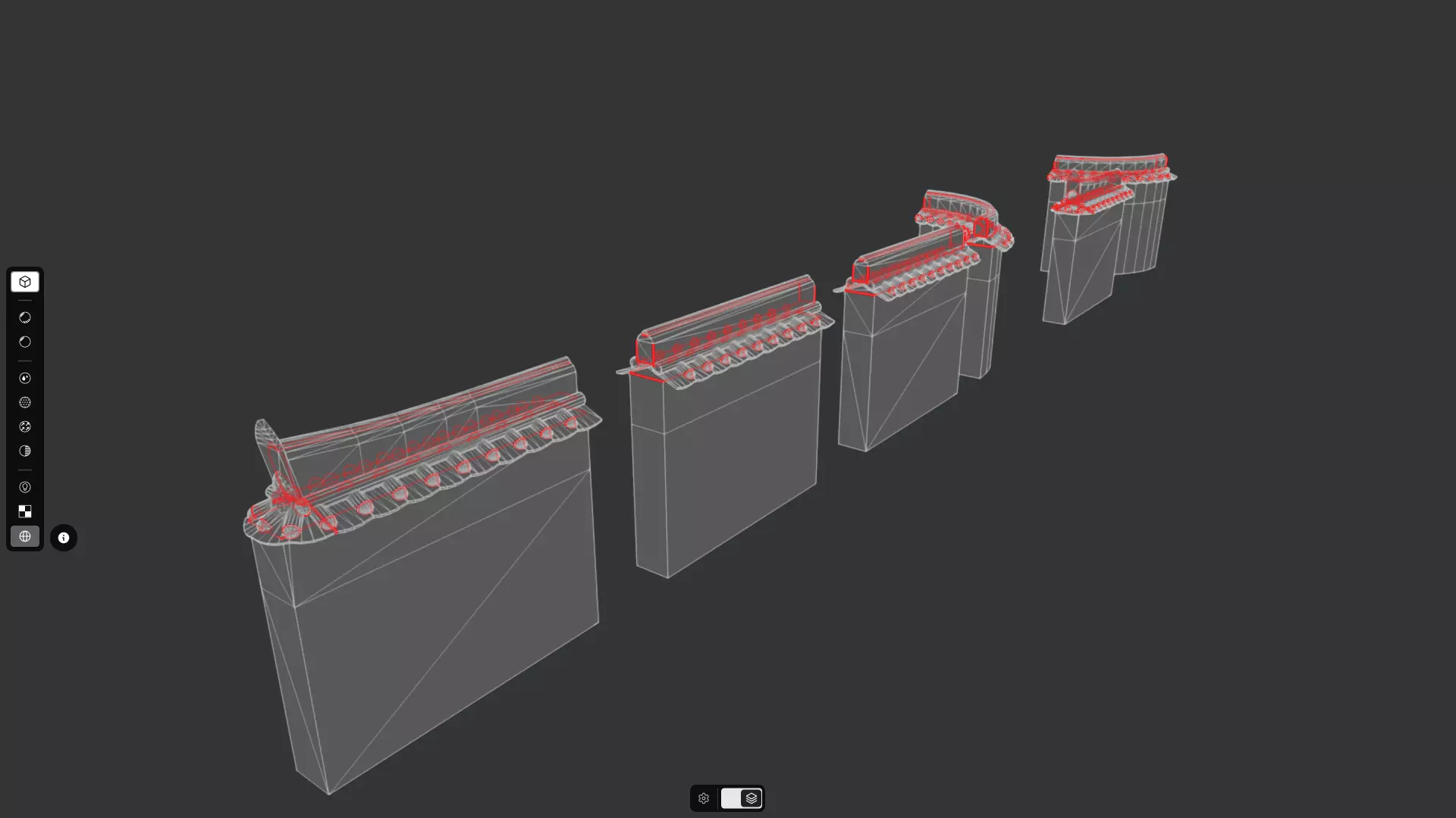 Korean Traditional Hanok Wall 02 Low-poly 3D model_4