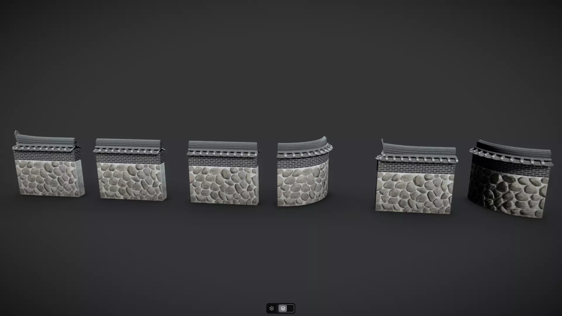 Korean Traditional Hanok Wall 02 Low-poly 3D model_15