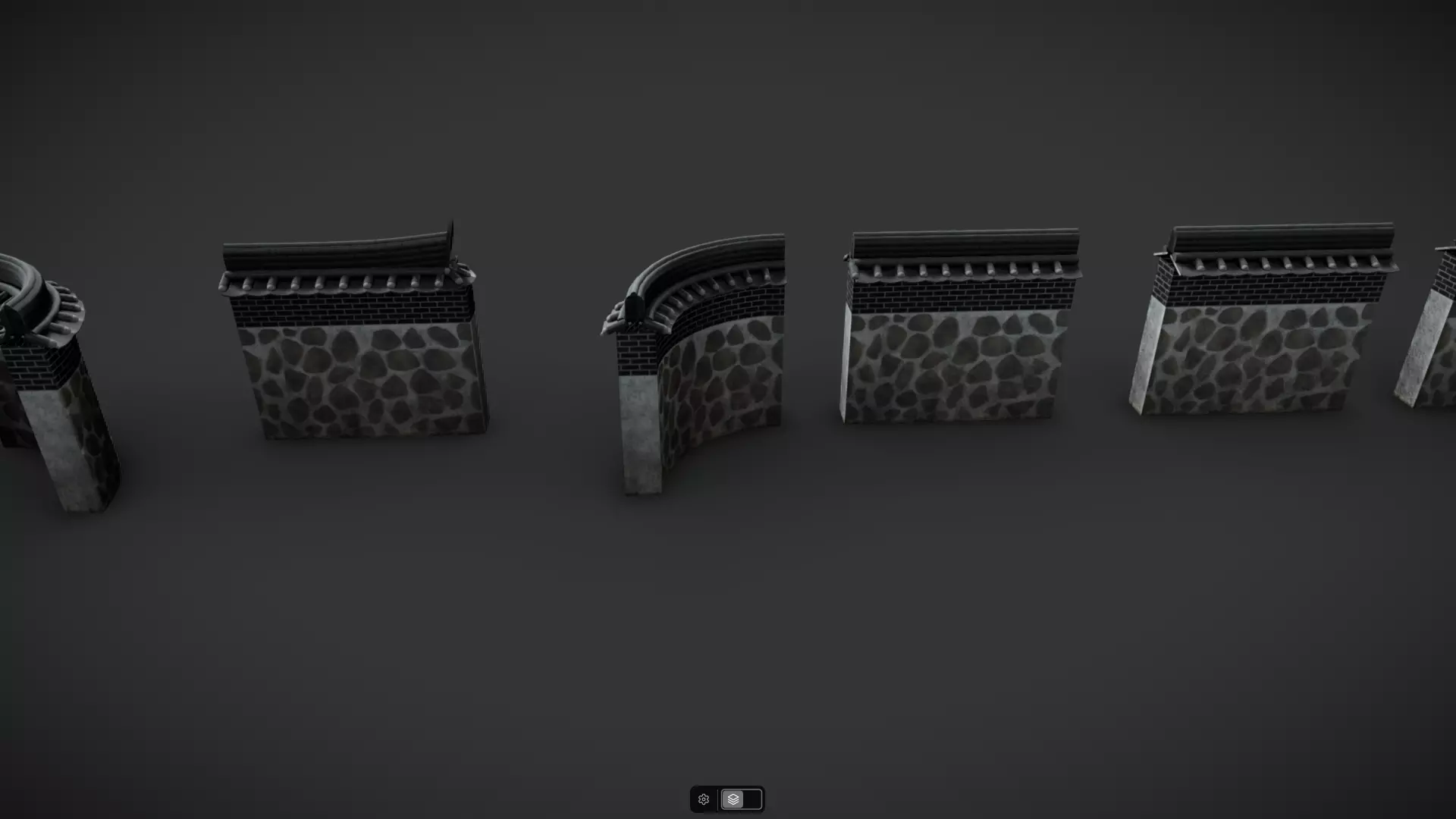 Korean Traditional Hanok Wall 02 Low-poly 3D model_10