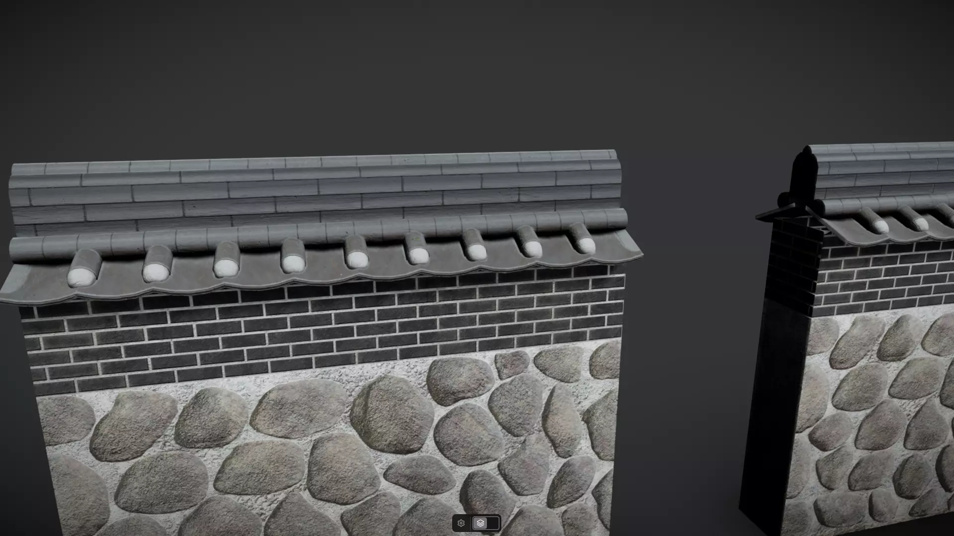 Korean Traditional Hanok Wall 02 Low-poly 3D model_9