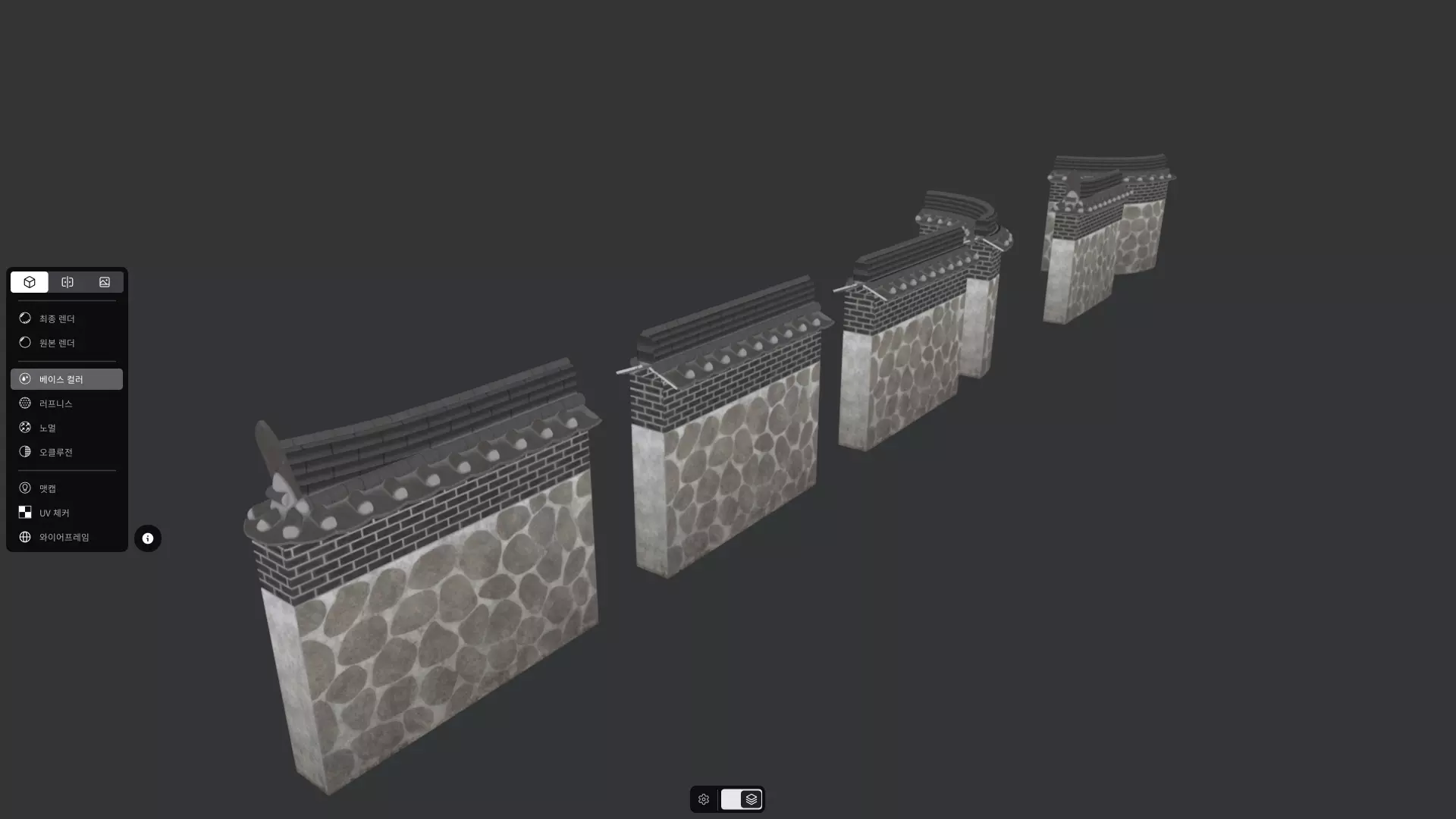 Korean Traditional Hanok Wall 02 Low-poly 3D model_5