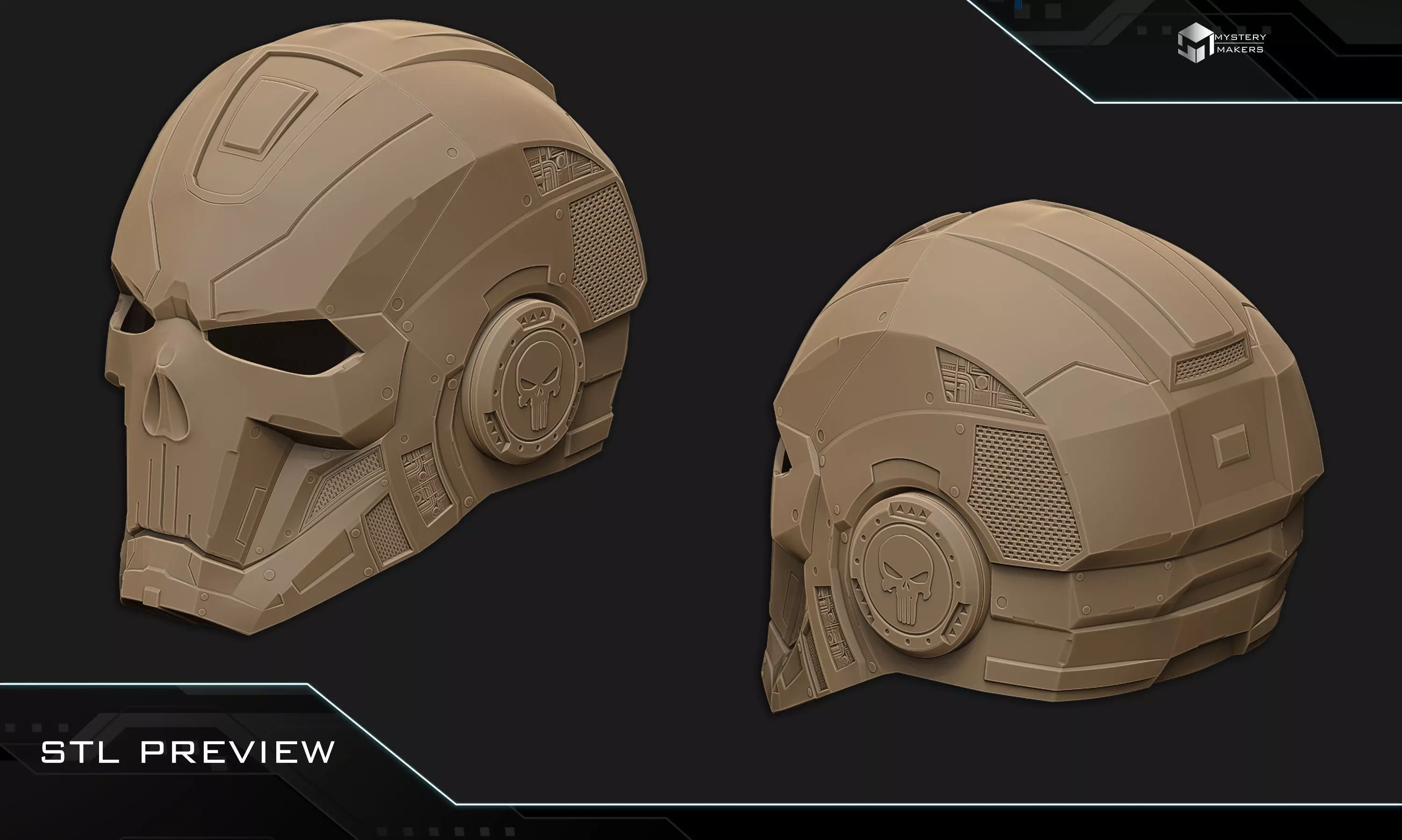 Iron Punisher helmet 3D print model_1