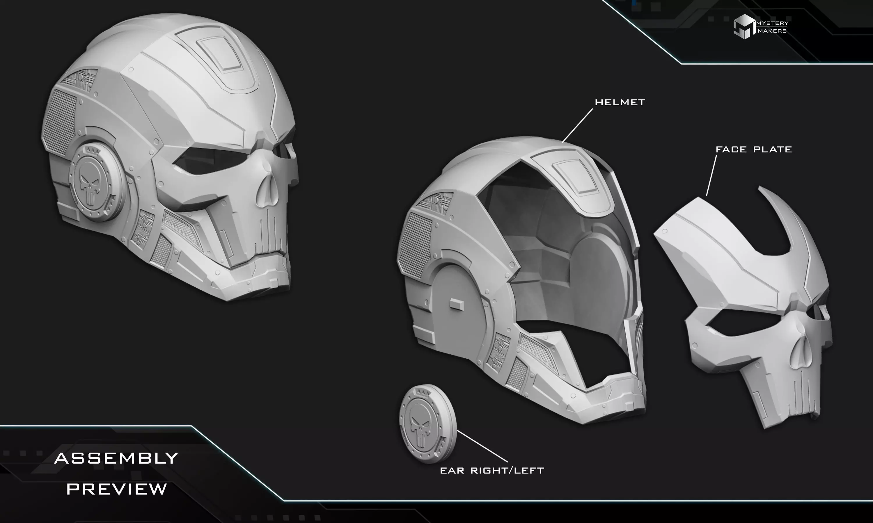 Iron Punisher helmet 3D print model_3