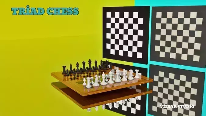 VSR Triad Chess Modern and Stylish 3D Chess Set Model
