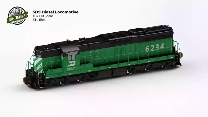 SD9 Diesel Locomotive - H0 scale 3D print model