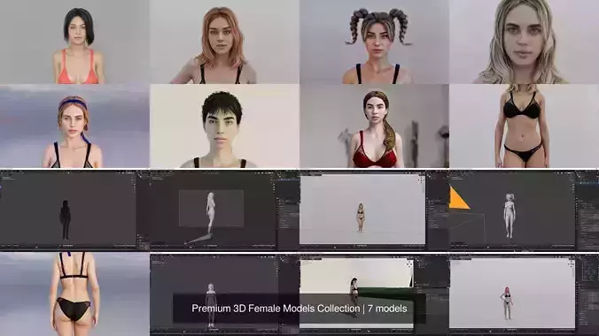 Premium 3D Female Models Collection 