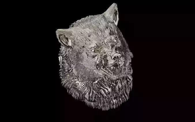 wolf  head 3d